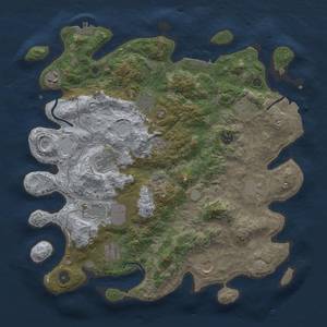 Thumbnail Rust Map: Procedural Map, Size: 4000, Seed: 9350, 18 Monuments