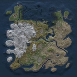 Thumbnail Rust Map: Procedural Map, Size: 4000, Seed: 9350, 16 Monuments