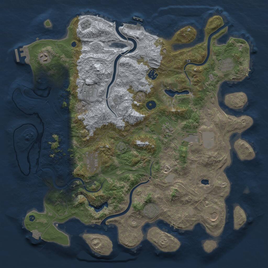 Rust Map: Procedural Map, Size: 4250, Seed: 155364279, 16 Monuments