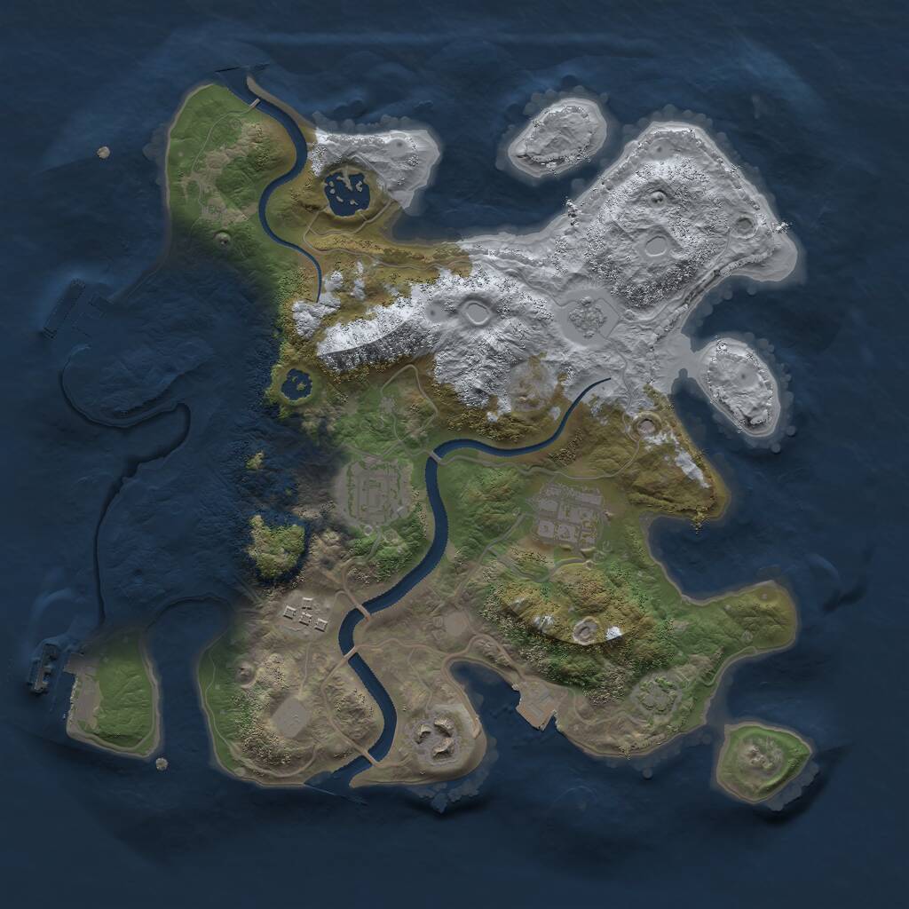 Rust Map: Procedural Map, Size: 3000, Seed: 17575, 10 Monuments