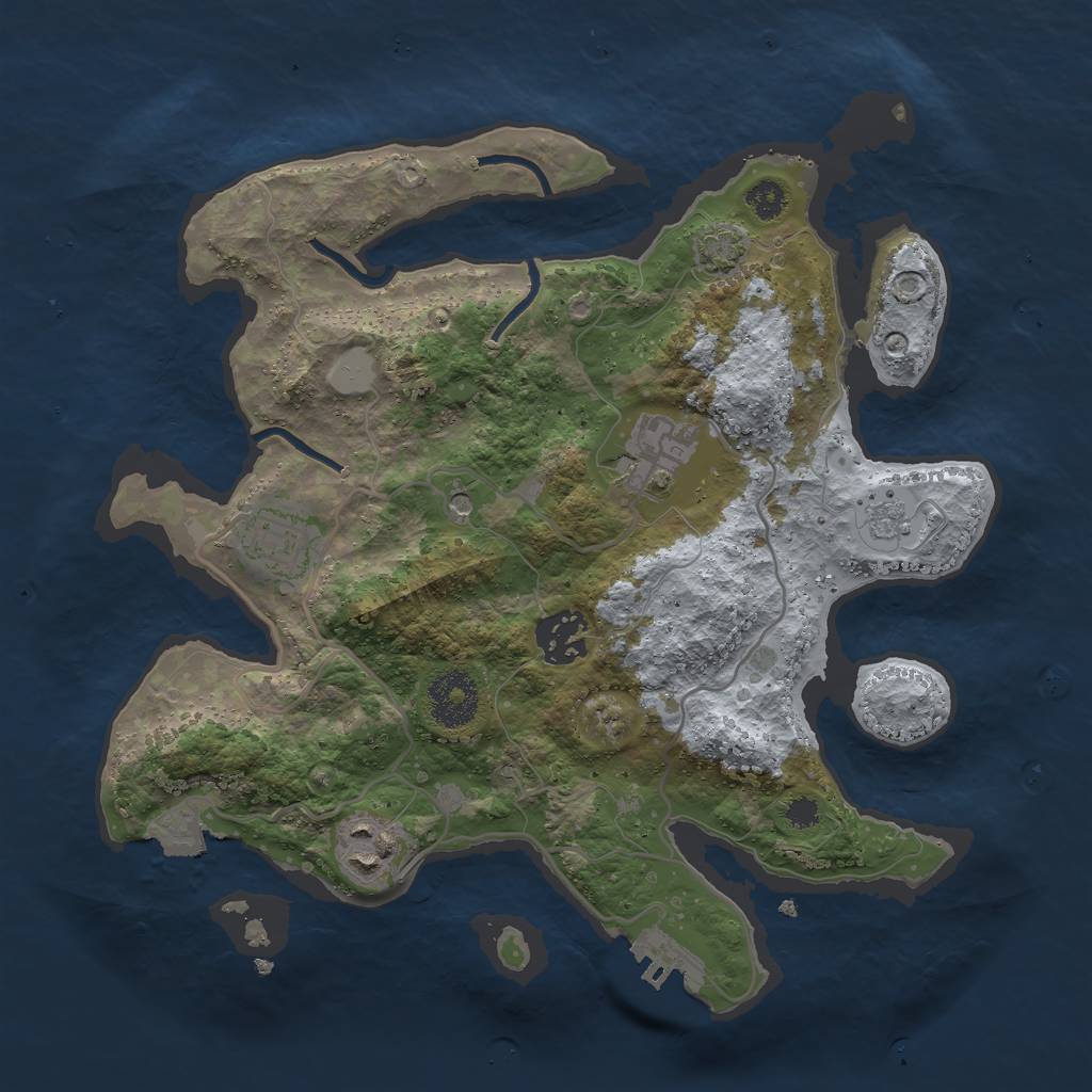 Rust Map: Procedural Map, Size: 3000, Seed: 84313, 11 Monuments
