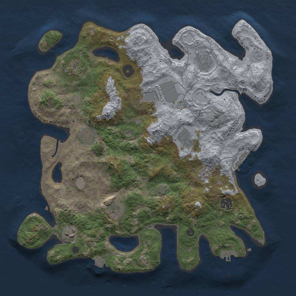 Rust Map: Procedural Map, Size: 3750, Seed: 396655392, 17 Monuments