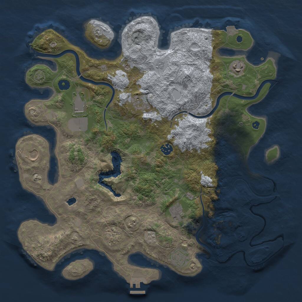 Rust Map: Procedural Map, Size: 4000, Seed: 549492111, 14 Monuments