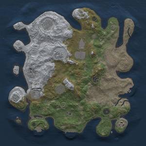 Thumbnail Rust Map: Procedural Map, Size: 3500, Seed: 66706304, 17 Monuments