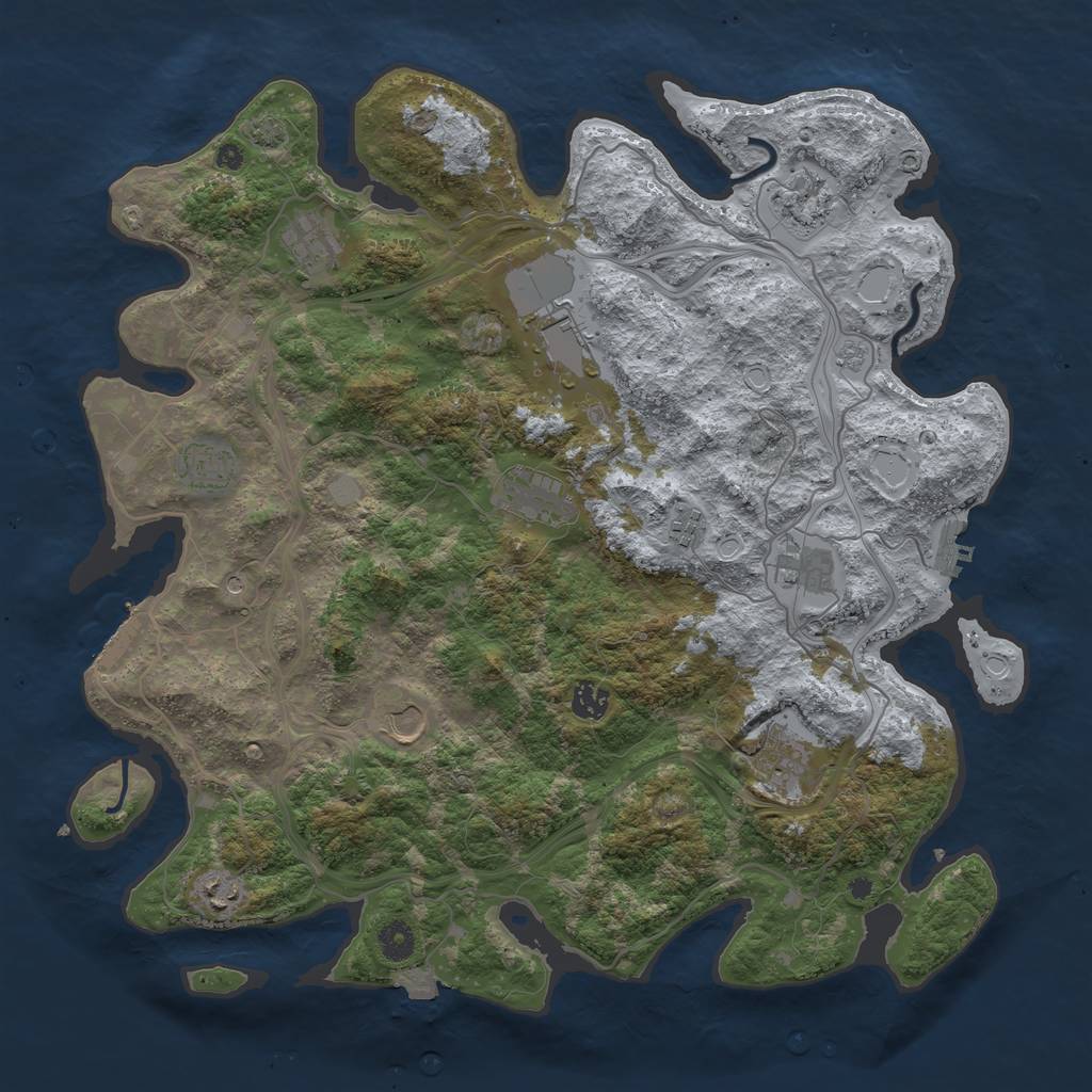 Rust Map: Procedural Map, Size: 4250, Seed: 144997036, 19 Monuments