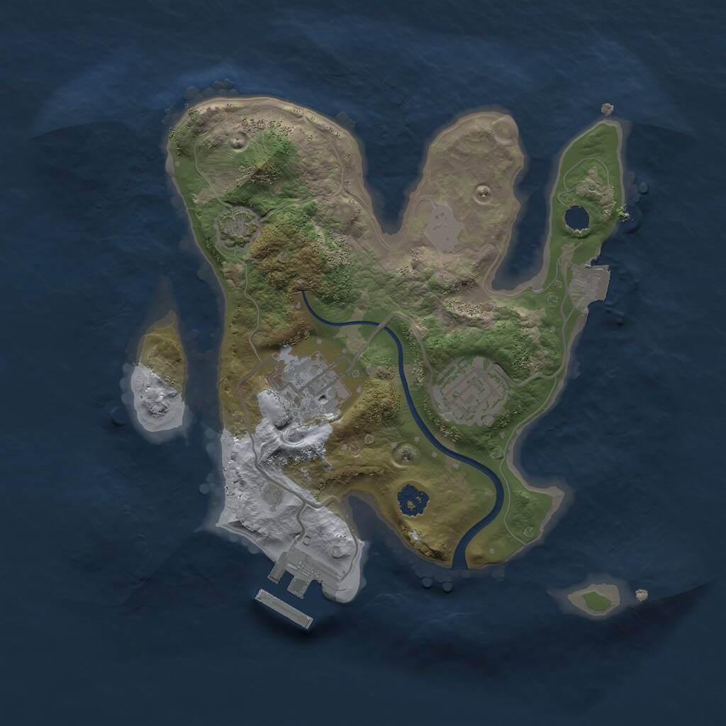 Rust Map: Procedural Map, Size: 2400, Seed: 281229804, 5 Monuments