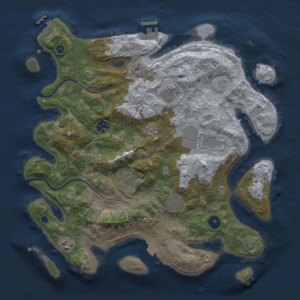 Rust Map: Procedural Map, Size: 3600, Seed: 39759417, 13 Monuments