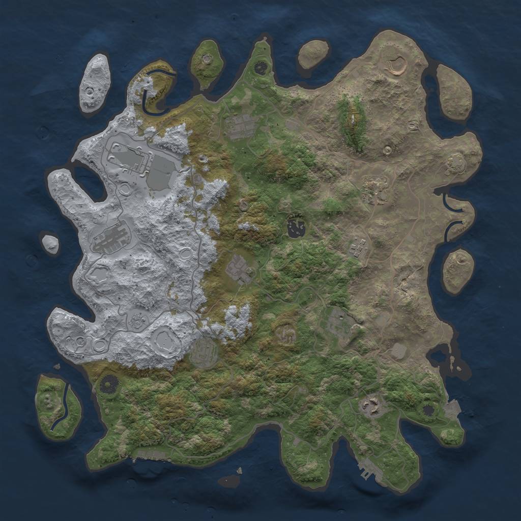 Rust Map: Procedural Map, Size: 4100, Seed: 95127836, 19 Monuments