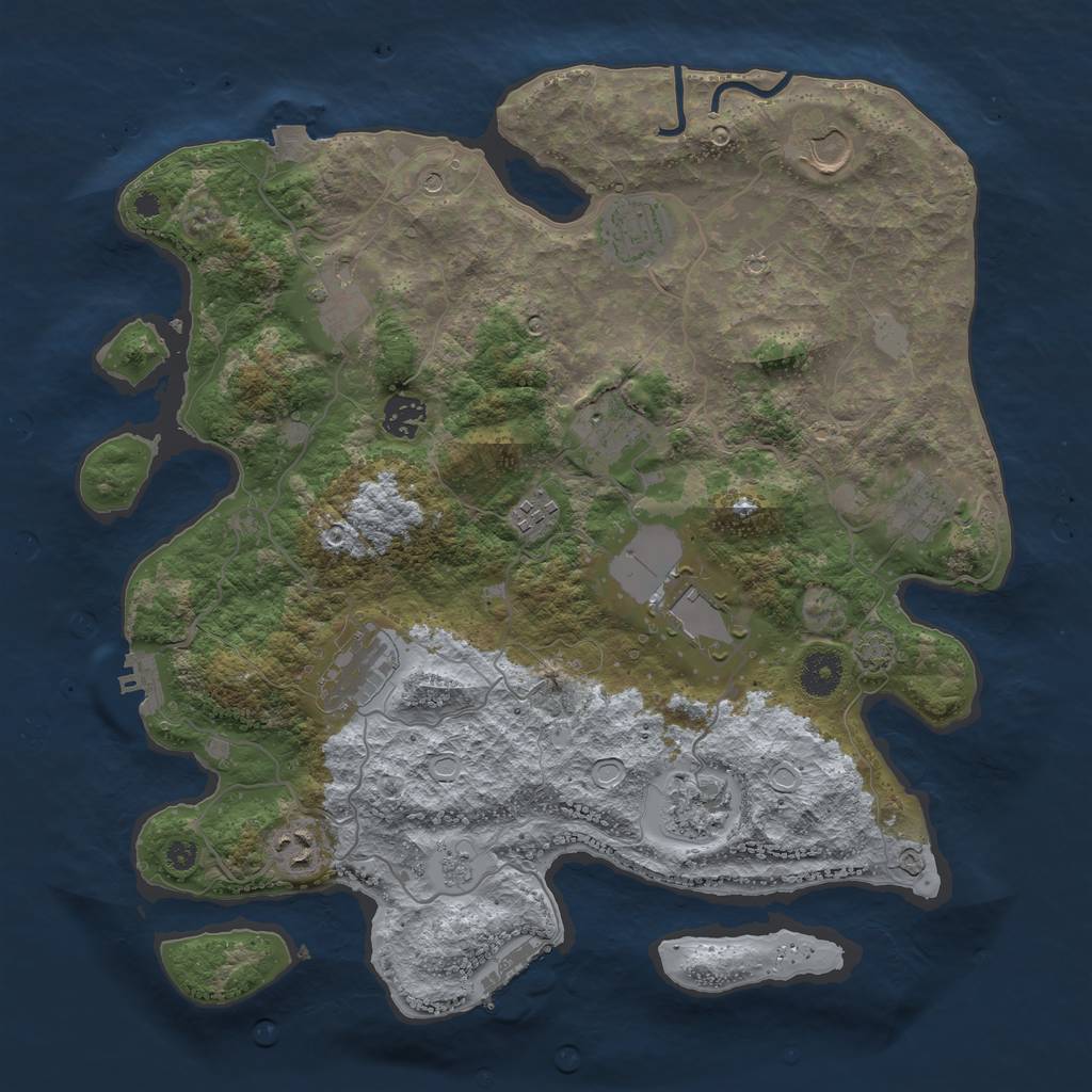 Rust Map: Procedural Map, Size: 3750, Seed: 23997715, 19 Monuments