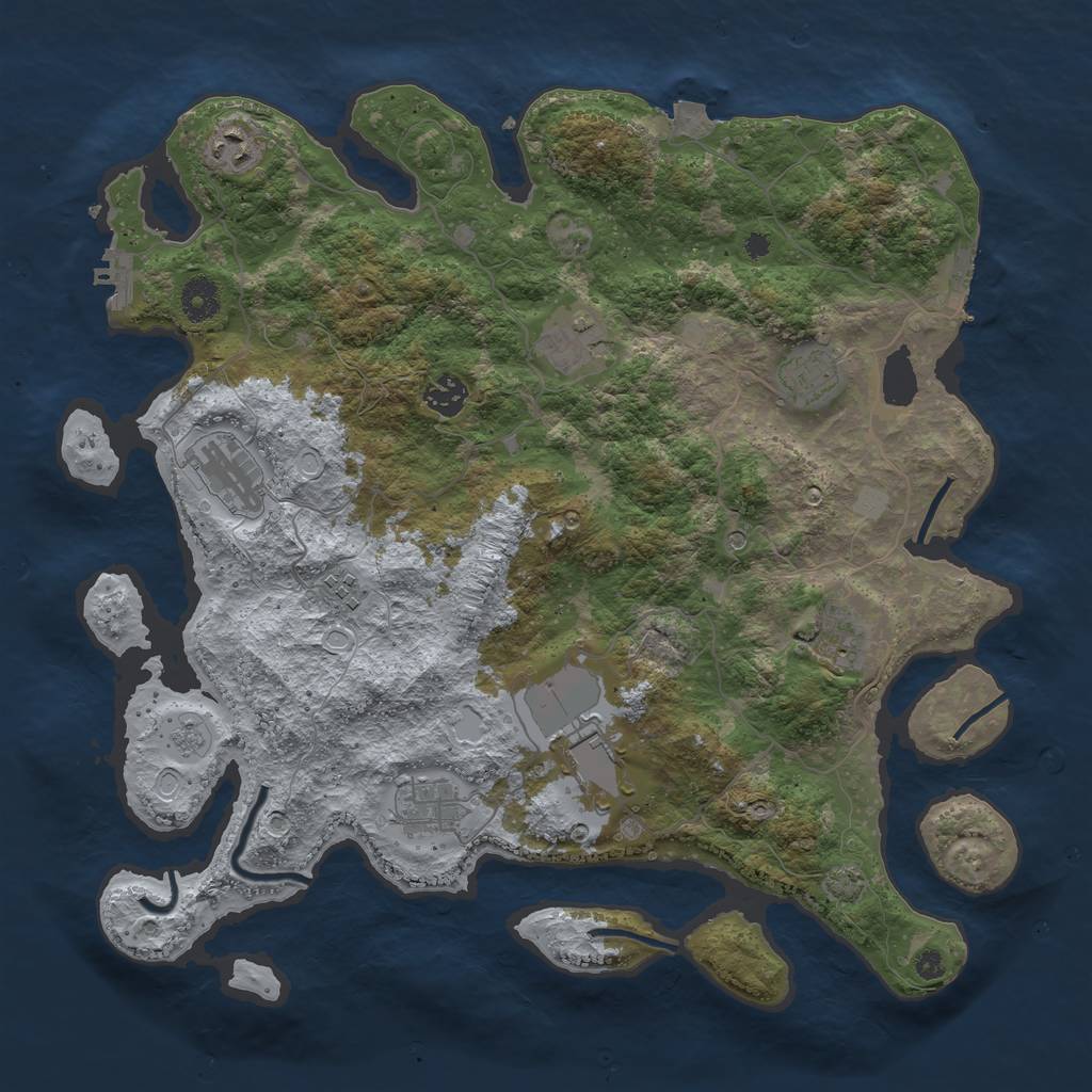 Rust Map: Procedural Map, Size: 3900, Seed: 16099336, 17 Monuments