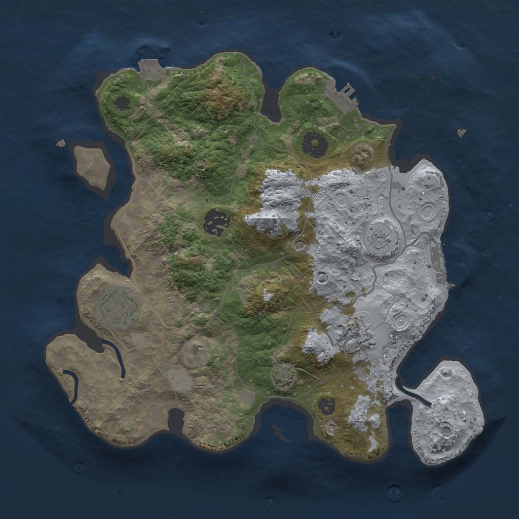 Rust Map: Procedural Map, Size: 3000, Seed: 1608963265, 11 Monuments