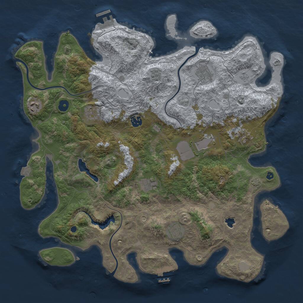 Rust Map: Procedural Map, Size: 4100, Seed: 28895177, 15 Monuments