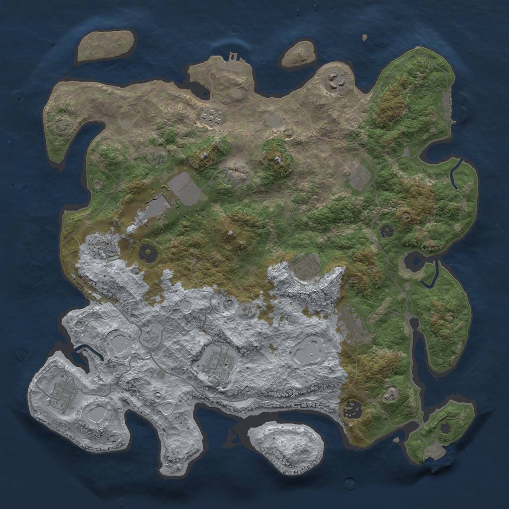 Rust Map: Procedural Map, Size: 4000, Seed: 13473353, 18 Monuments