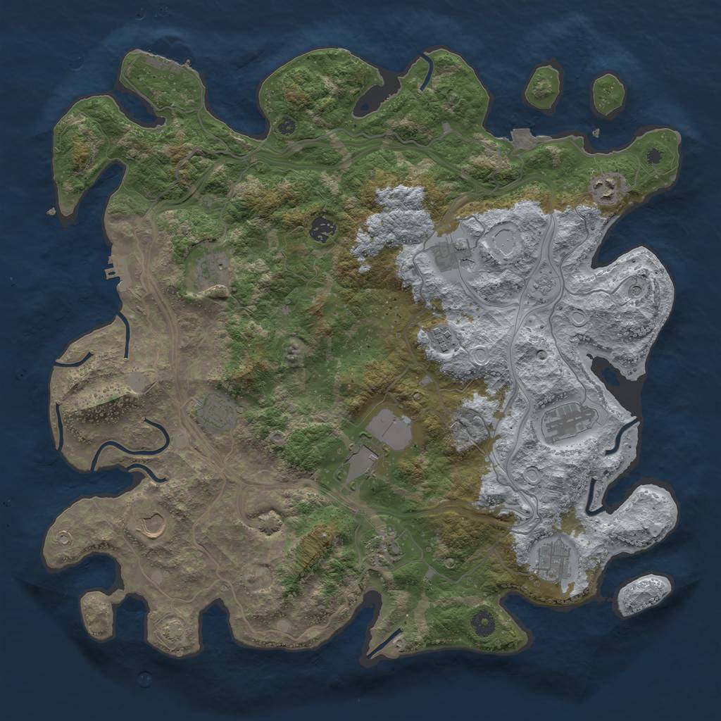 Rust Map: Procedural Map, Size: 4300, Seed: 11145133, 19 Monuments