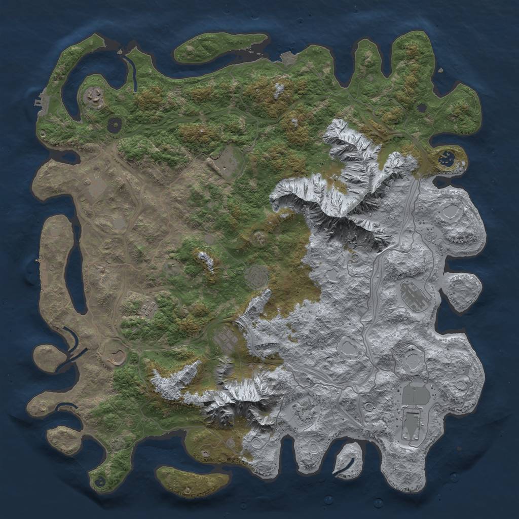 Rust Map: Procedural Map, Size: 5000, Seed: 778938632, 19 Monuments