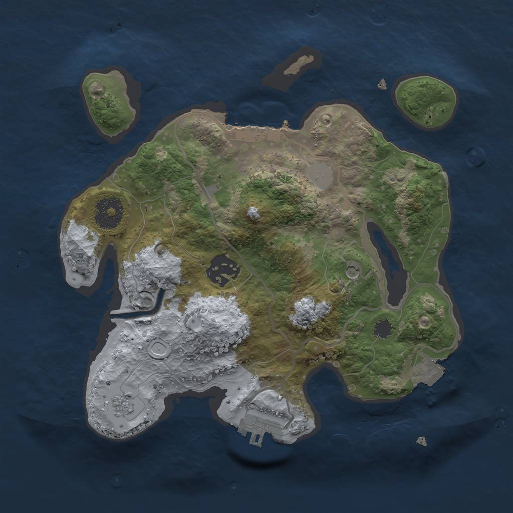 Rust Map: Procedural Map, Size: 2500, Seed: 447627635, 8 Monuments