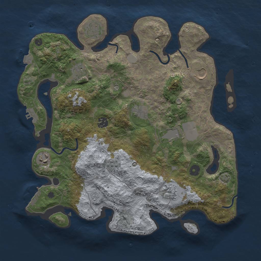 Rust Map: Procedural Map, Size: 3600, Seed: 89602434, 17 Monuments