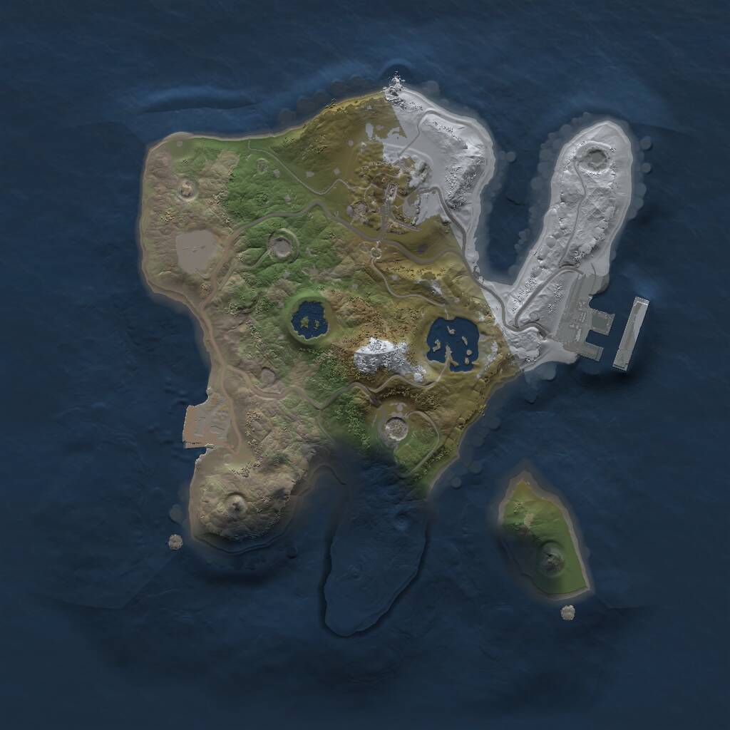 Rust Map: Procedural Map, Size: 2000, Seed: 1627328406, 5 Monuments