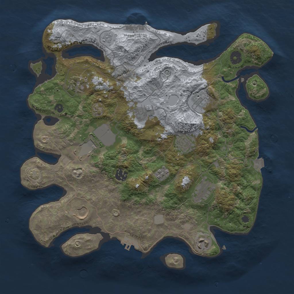 Rust Map: Procedural Map, Size: 3500, Seed: 871190477, 18 Monuments