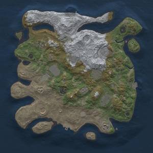 Thumbnail Rust Map: Procedural Map, Size: 3500, Seed: 871190477, 18 Monuments