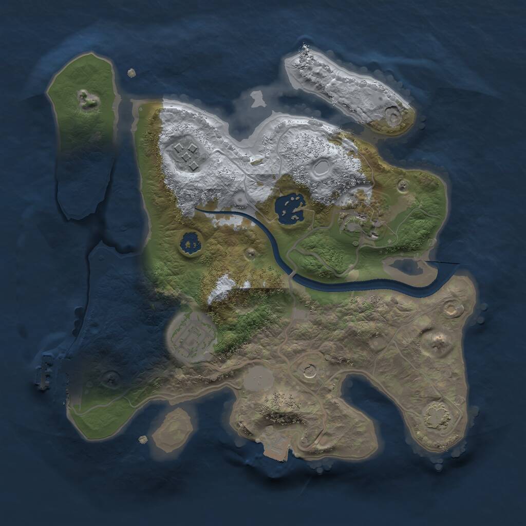 Rust Map: Procedural Map, Size: 2500, Seed: 782020, 8 Monuments