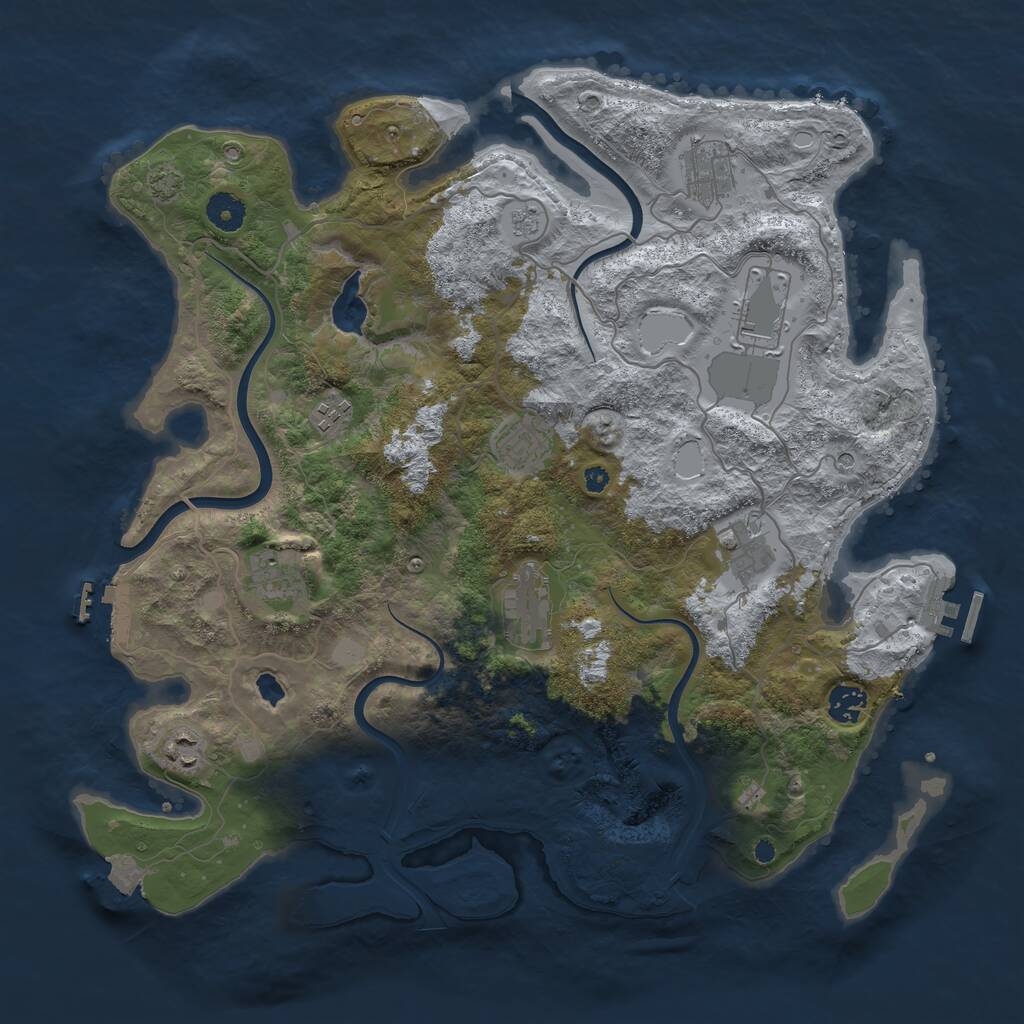 Rust Map: Procedural Map, Size: 4000, Seed: 75925, 15 Monuments