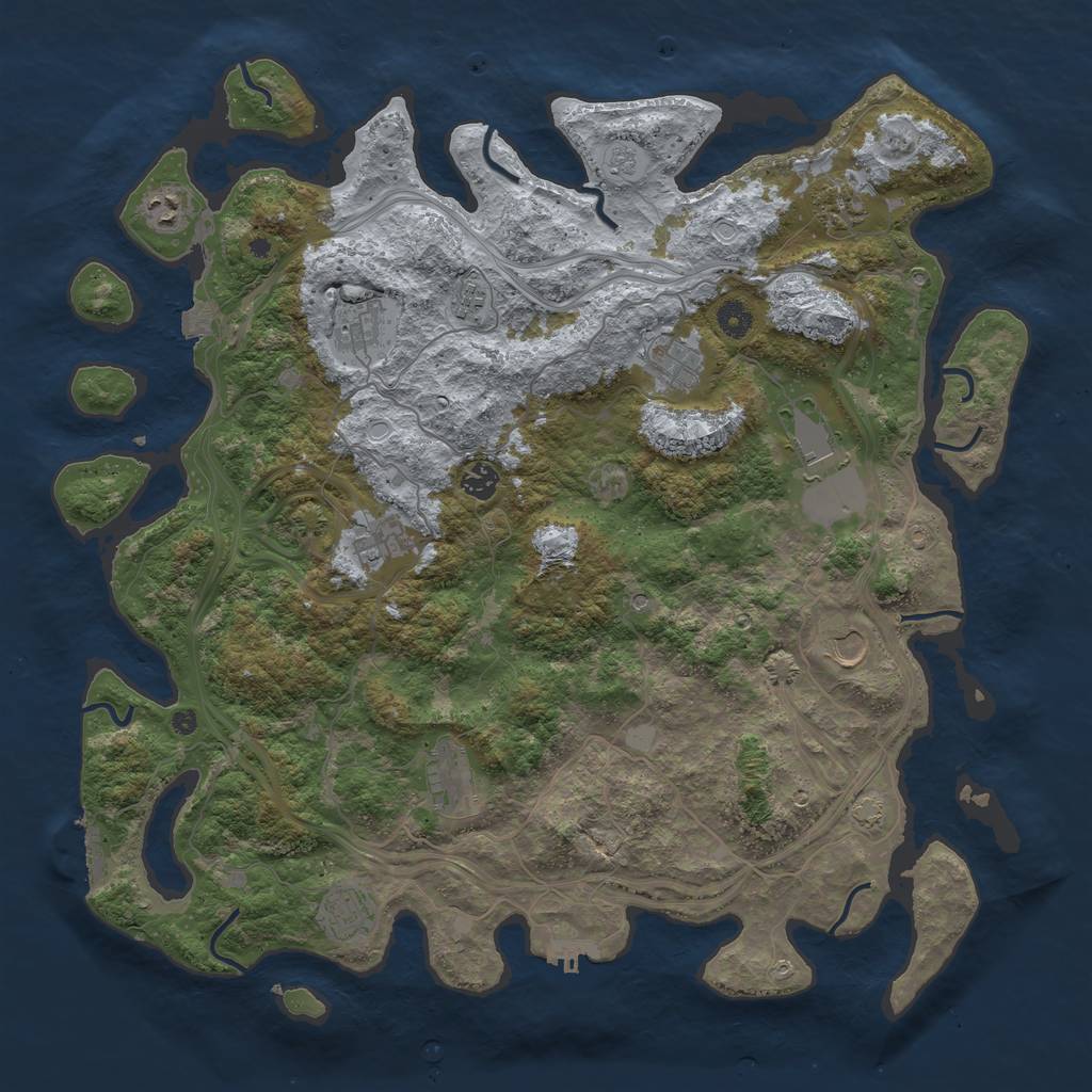 Rust Map: Procedural Map, Size: 4500, Seed: 216823664, 19 Monuments