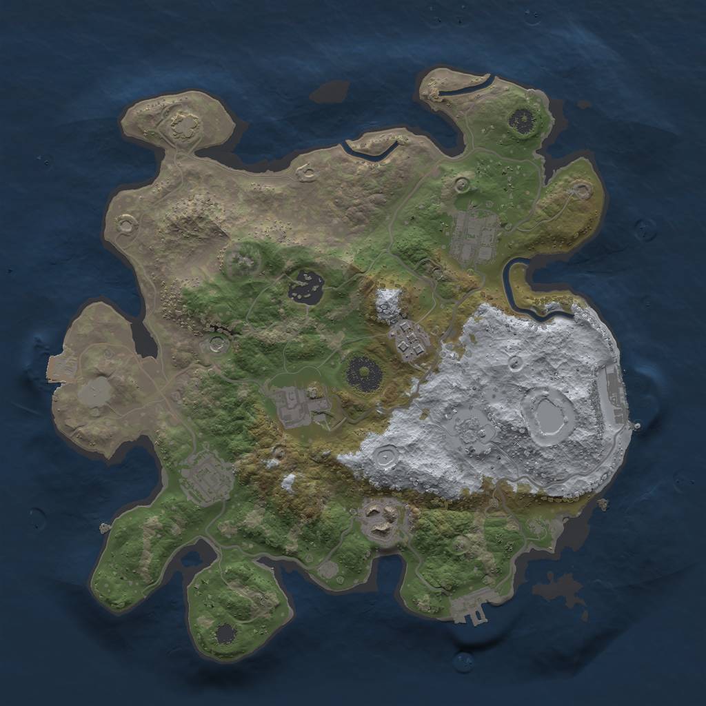 Rust Map: Procedural Map, Size: 3000, Seed: 1547493335, 14 Monuments