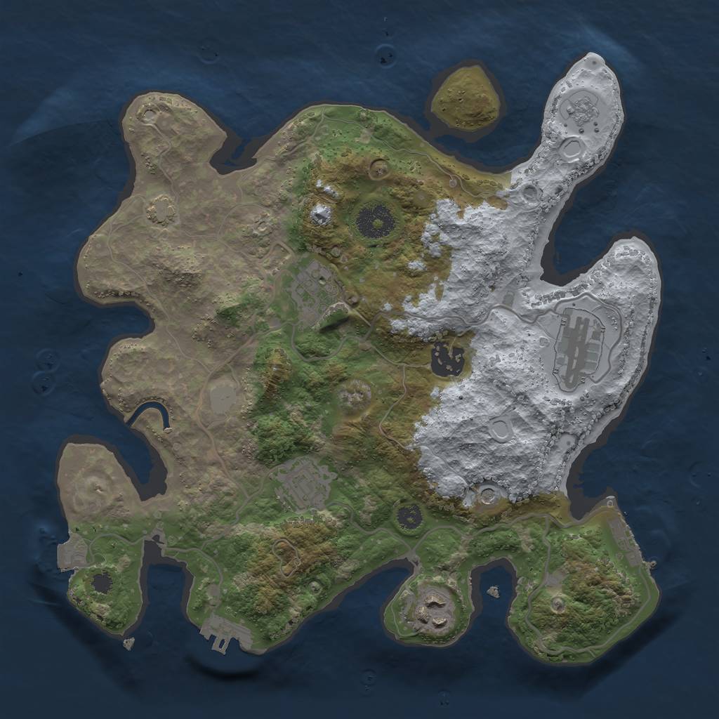 Rust Map: Procedural Map, Size: 3000, Seed: 334501666, 13 Monuments