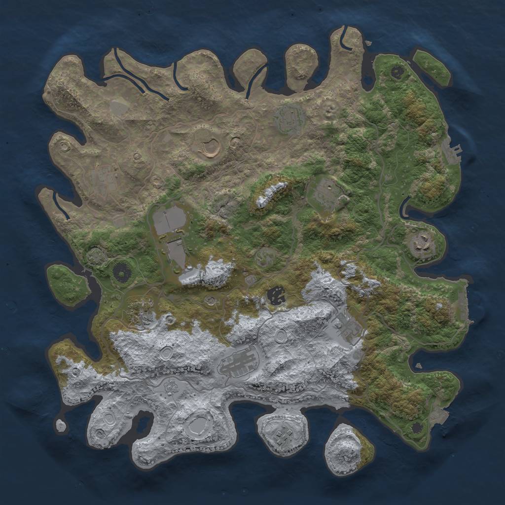 Rust Map: Procedural Map, Size: 4000, Seed: 1612218740, 19 Monuments