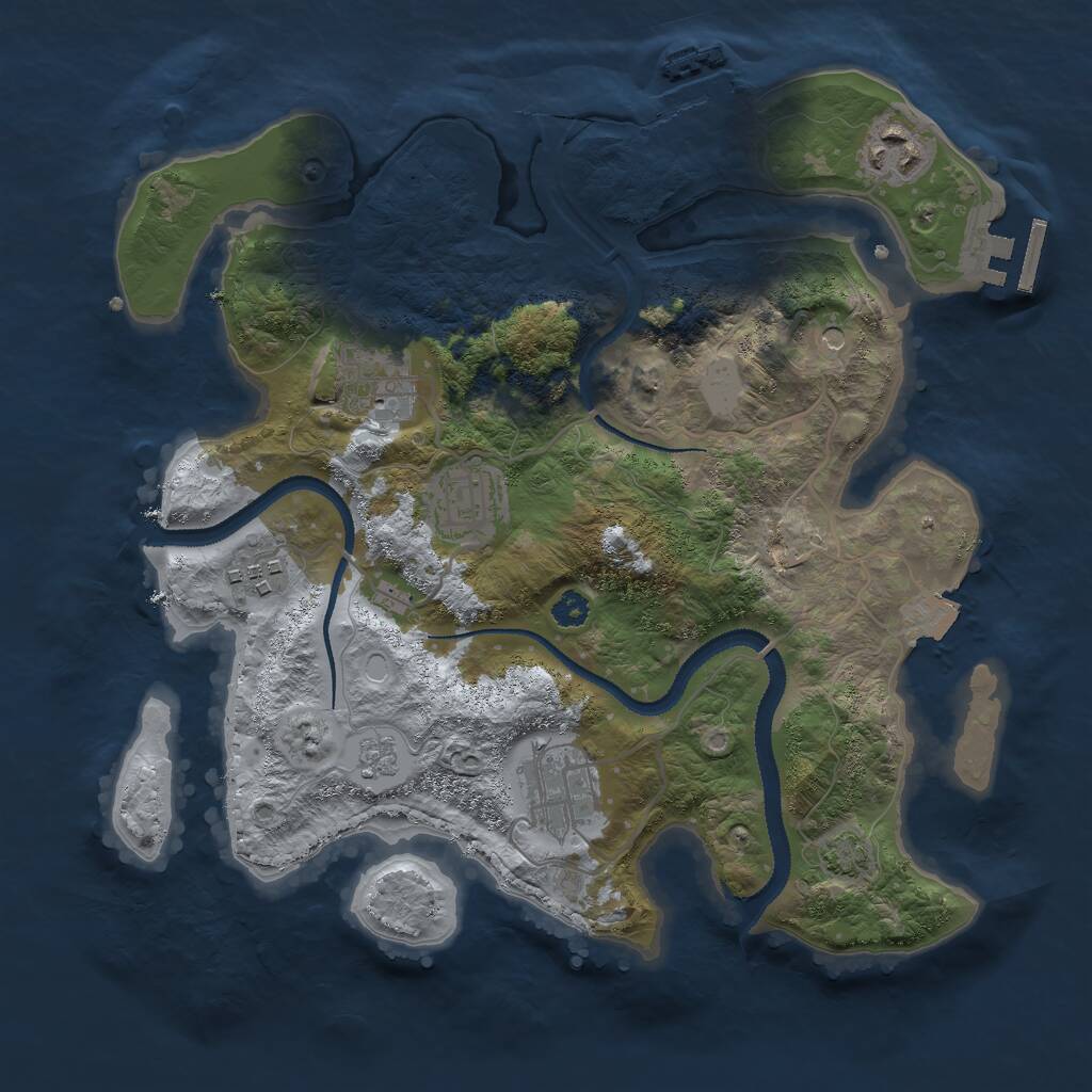 Rust Map: Procedural Map, Size: 3000, Seed: 941430062, 11 Monuments