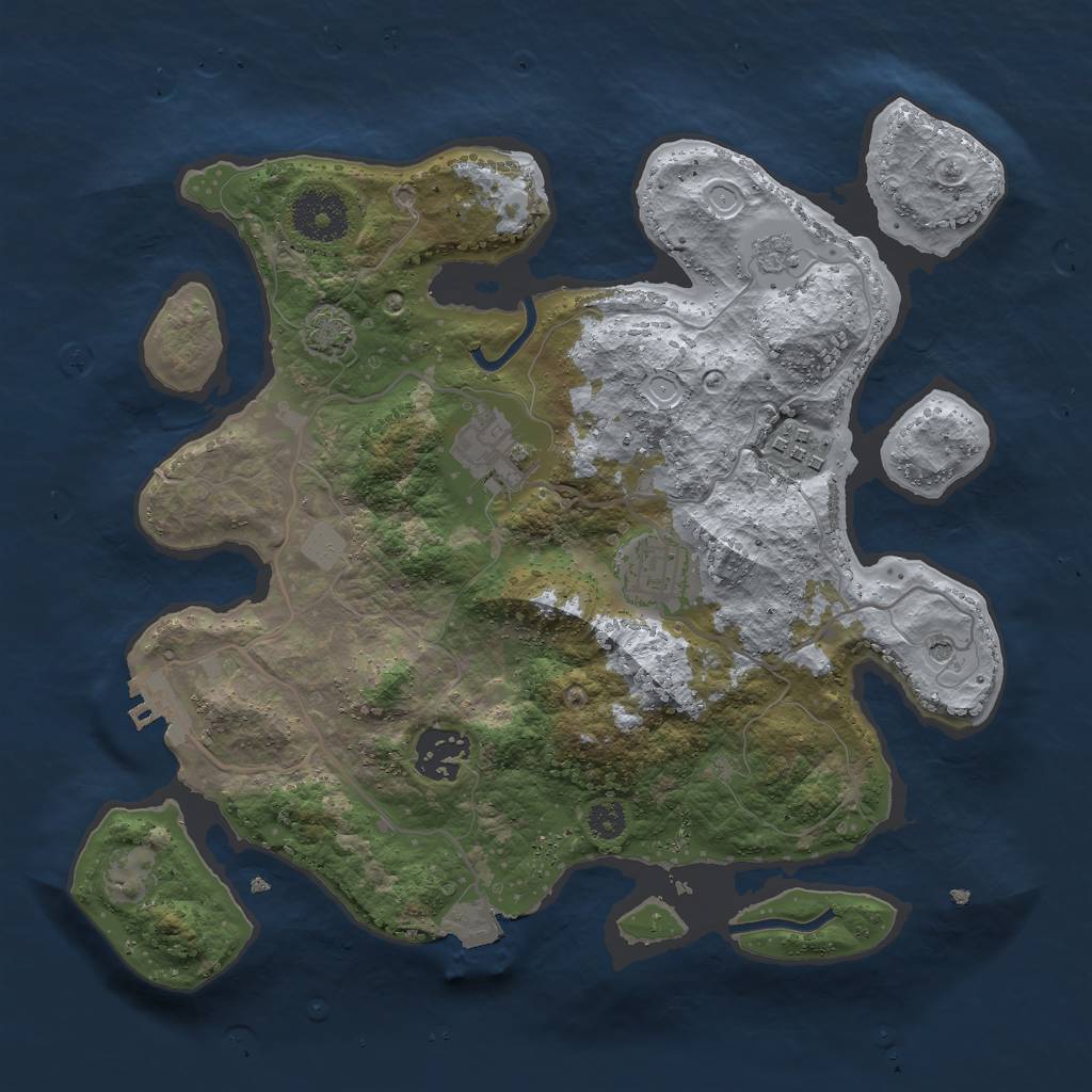 Rust Map: Procedural Map, Size: 3000, Seed: 871187244, 11 Monuments