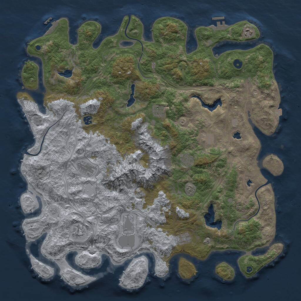 Rust Map: Procedural Map, Size: 5000, Seed: 116770112, 16 Monuments