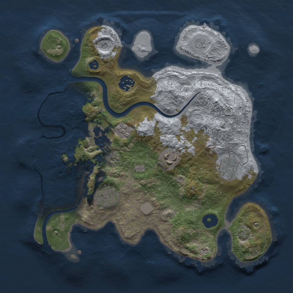 Rust Map: Procedural Map, Size: 3000, Seed: 124667402, 11 Monuments