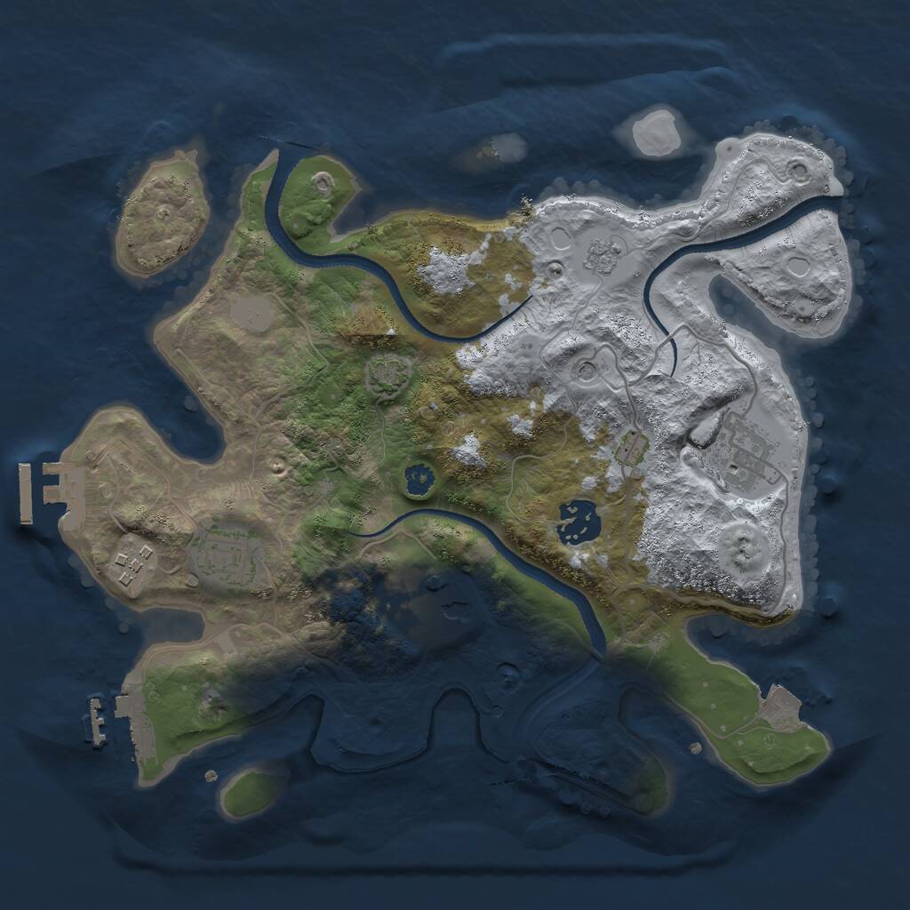 Rust Map: Procedural Map, Size: 3000, Seed: 57966918, 11 Monuments