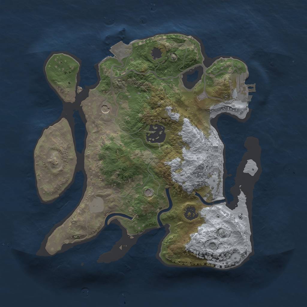 Rust Map: Procedural Map, Size: 2300, Seed: 934651328, 6 Monuments