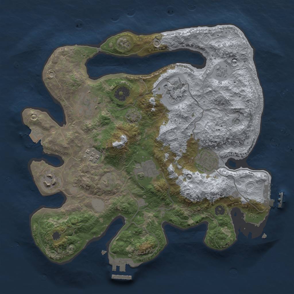 Rust Map: Procedural Map, Size: 3000, Seed: 317299635, 14 Monuments
