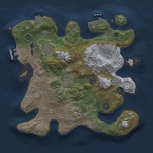 Thumbnail Rust Map: Procedural Map, Size: 3000, Seed: 1824933577, 13 Monuments