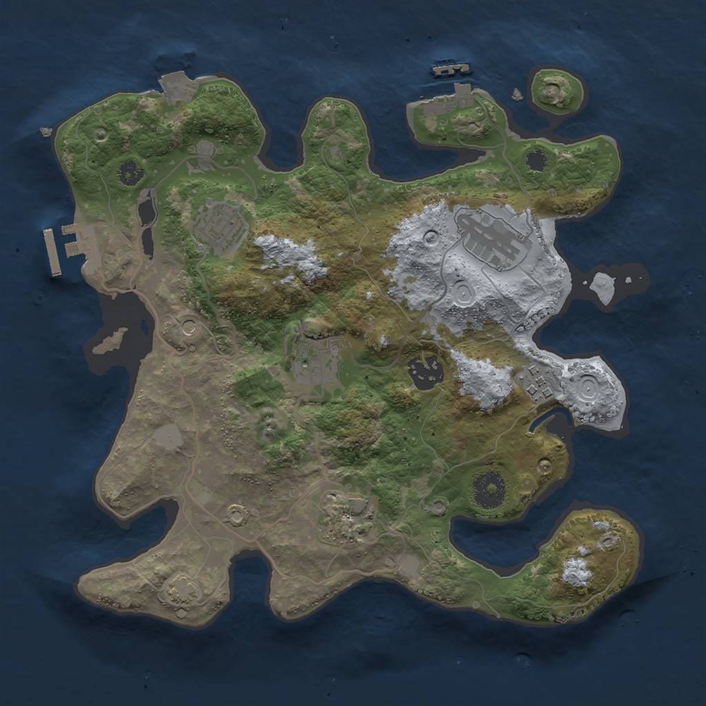 Rust Map: Procedural Map, Size: 3000, Seed: 1824933577, 13 Monuments