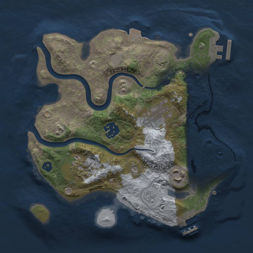 Rust Map: Procedural Map, Size: 2500, Seed: 125125125, 10 Monuments