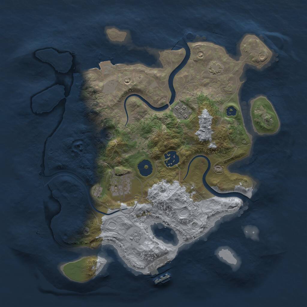 Rust Map: Procedural Map, Size: 3000, Seed: 6582, 8 Monuments