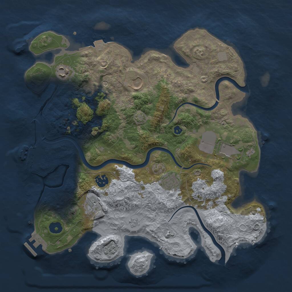 Rust Map: Procedural Map, Size: 3500, Seed: 28011, 13 Monuments