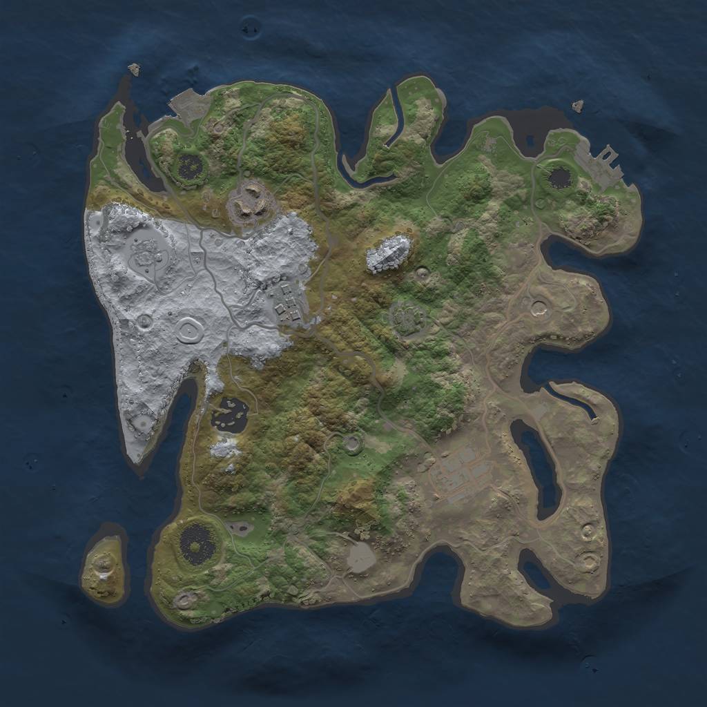 Rust Map: Procedural Map, Size: 2850, Seed: 629038654, 11 Monuments