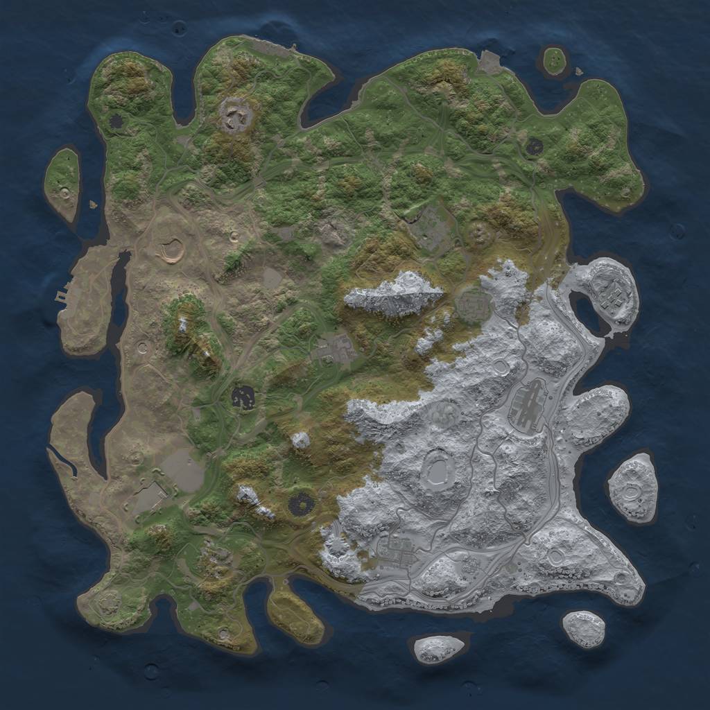 Rust Map: Procedural Map, Size: 4300, Seed: 19612024, 19 Monuments