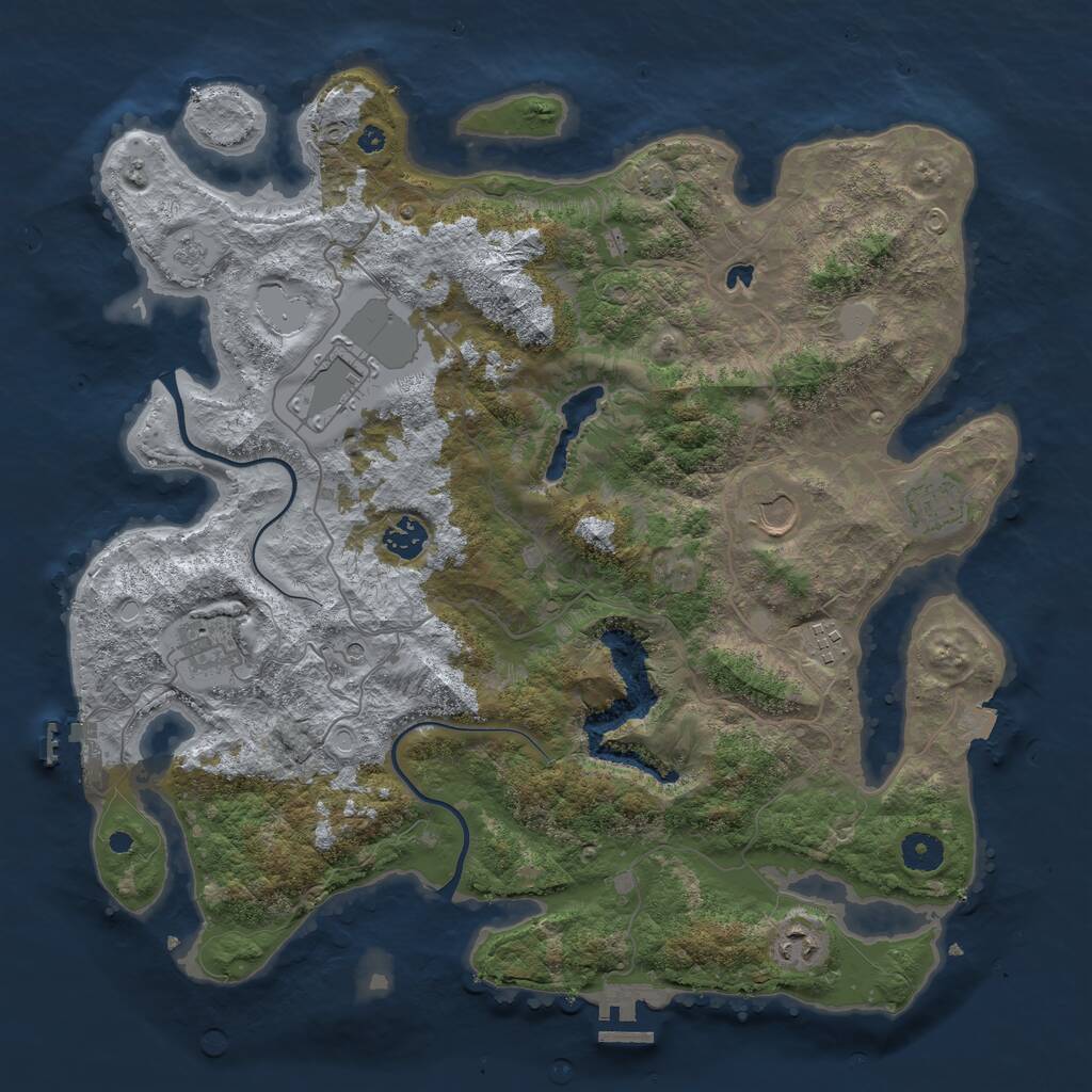 Rust Map: Procedural Map, Size: 4000, Seed: 170949431, 13 Monuments