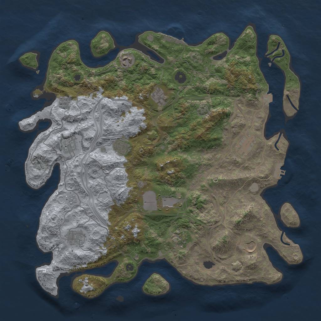 Rust Map: Procedural Map, Size: 4250, Seed: 149182263, 18 Monuments