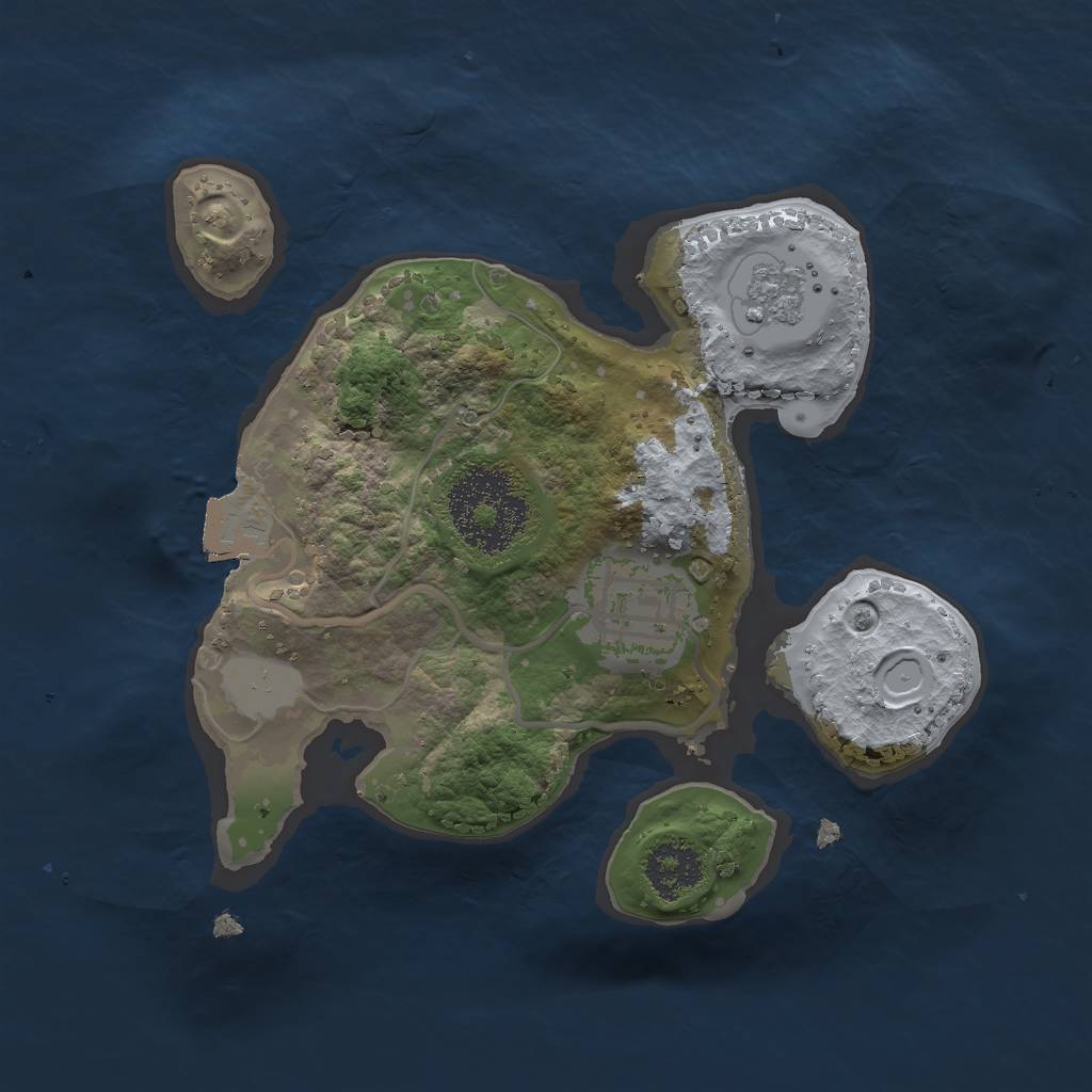 Rust Map: Procedural Map, Size: 2000, Seed: 2068673486, 5 Monuments