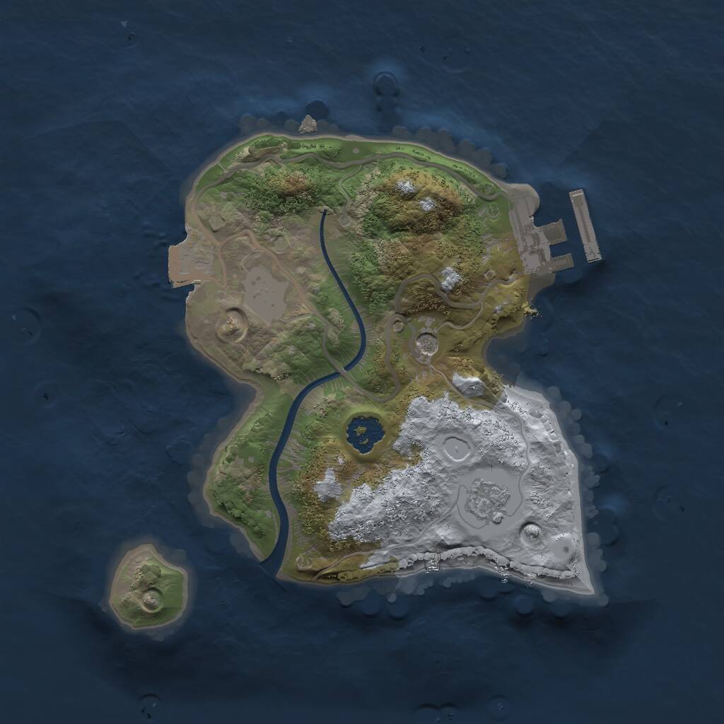 Rust Map: Procedural Map, Size: 2000, Seed: 1976544988, 4 Monuments