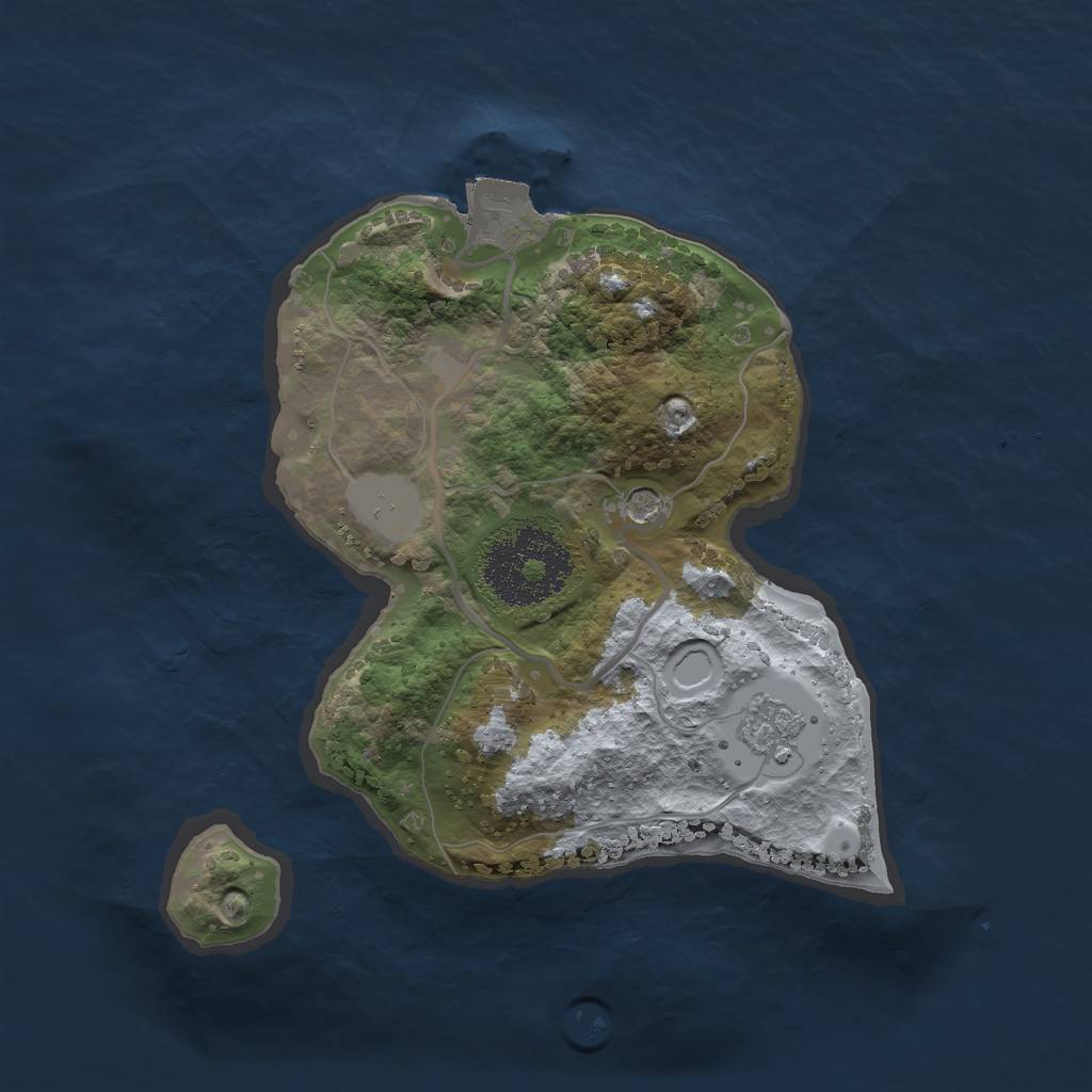 Rust Map: Procedural Map, Size: 2000, Seed: 1976544988, 5 Monuments