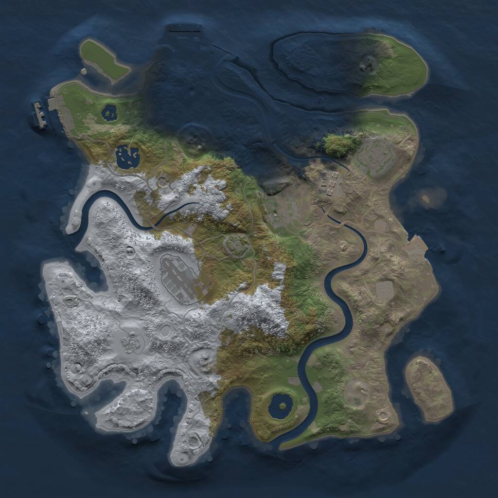 Rust Map: Procedural Map, Size: 3000, Seed: 666813042, 11 Monuments